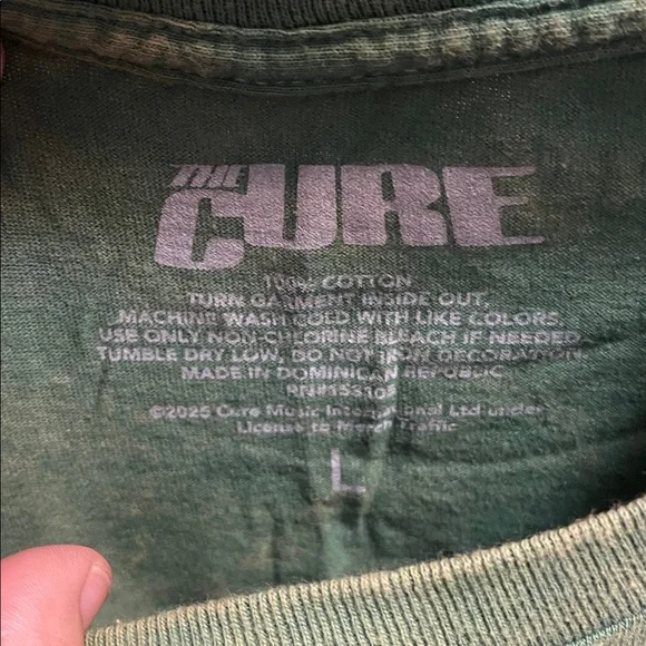 The Cure Green Graphic T-Shirt with Red and Purple Design - Picture 3 of 4